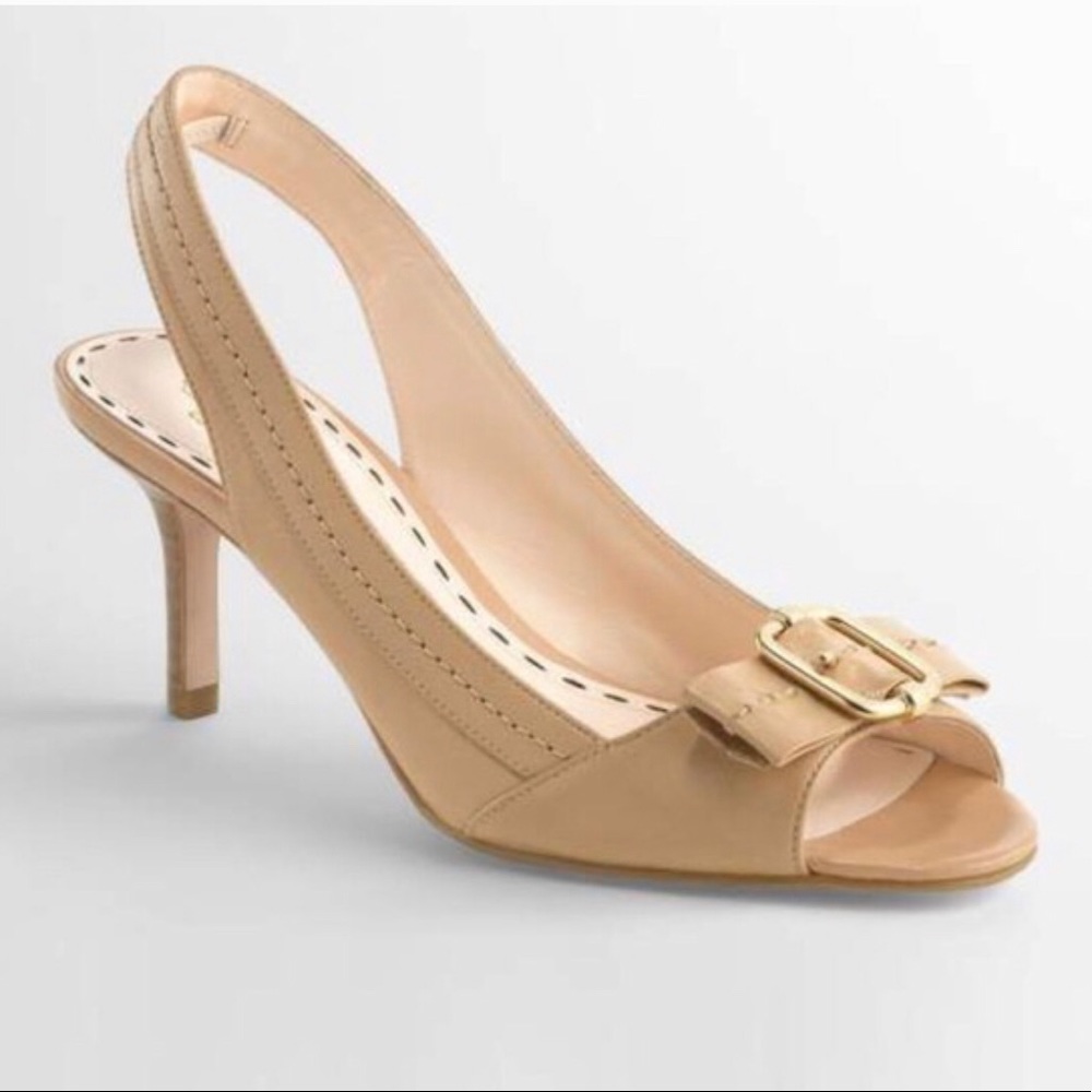 Coach Nude Leather Miranda Kitten Heels